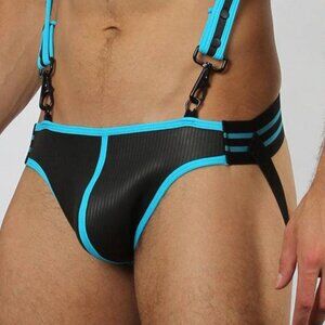 CBU163 Cellblock13 Trident Neoprene Jockstrap Turquoise